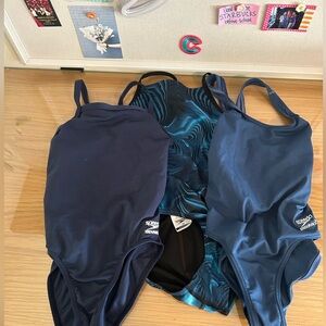 Speedo Navy and Teal Swimsuit Trio